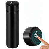 LED Temperature Display Water Bottle, Double Wall Vacuum Insulated, Stainless Steel Vacuum Flask, Smart Water Cup for Hot and Cold Drinks, 500ml, Black